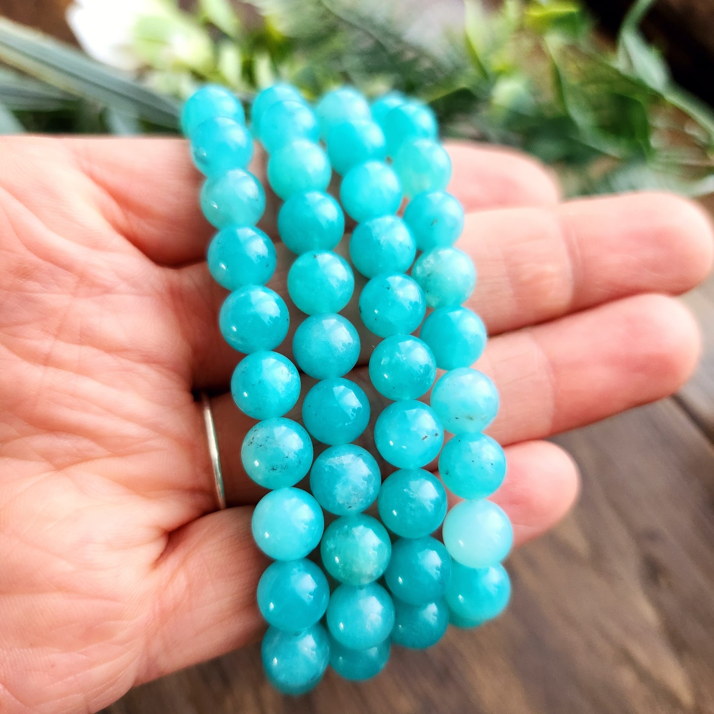Bracelet en Amazonite d'Afghanistan - 8mm