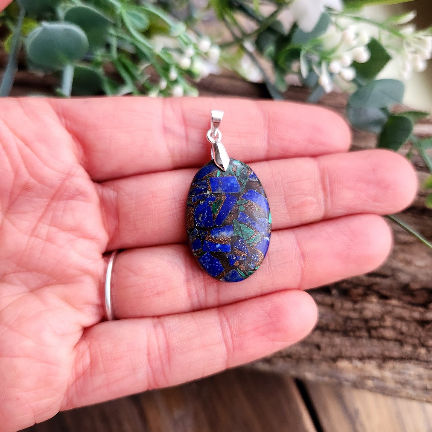 Pendentif en Lapis Lazuli / Malachite - n°1