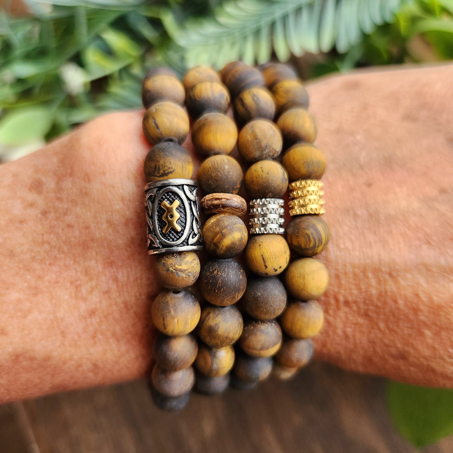 Bracelet en Œil de Tigre mat - 8mm