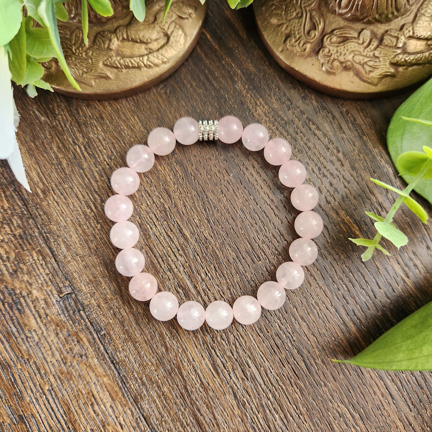 Bracelet en Quartz Rose - 8mm