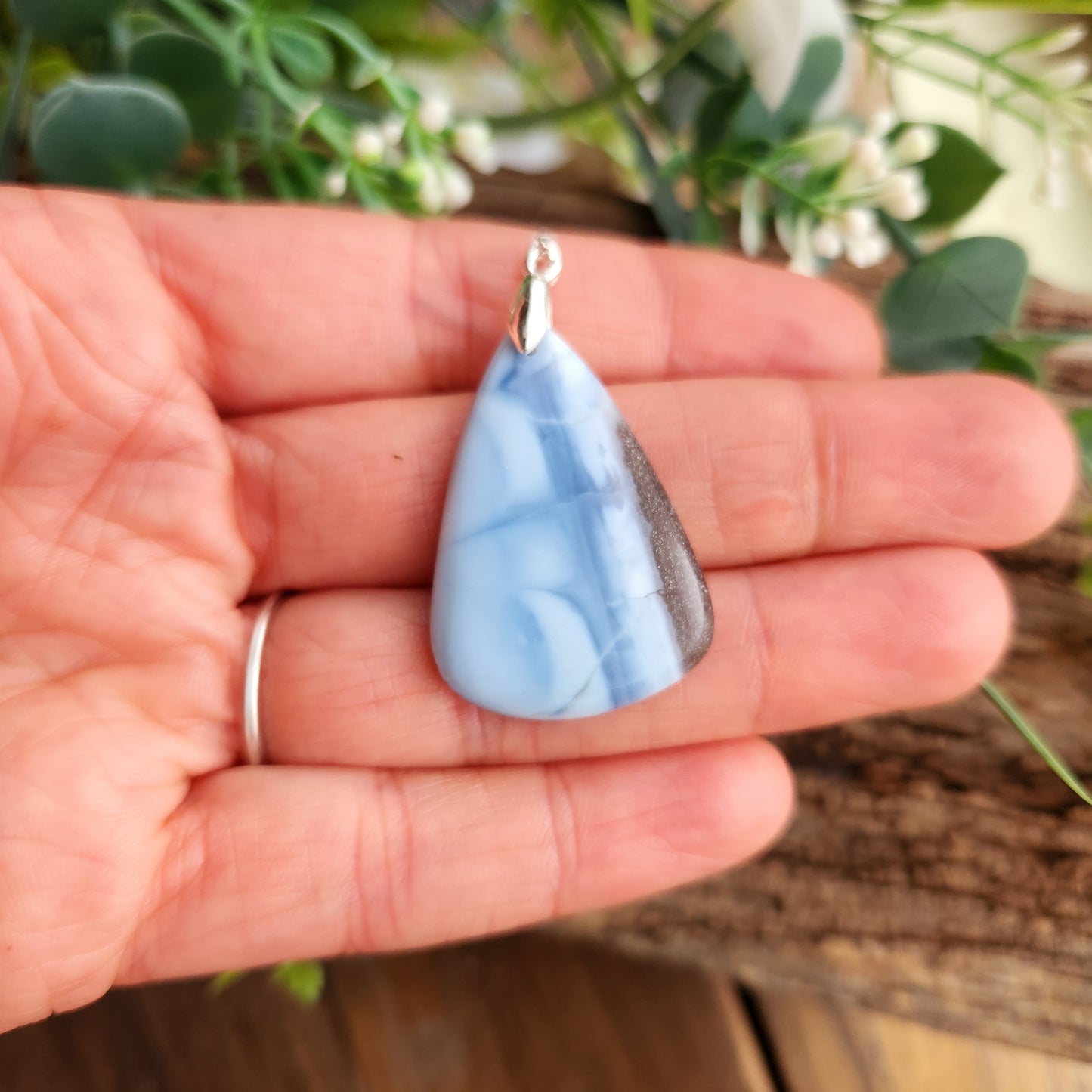 Pendentif en Opale bleue owyhee - n°2