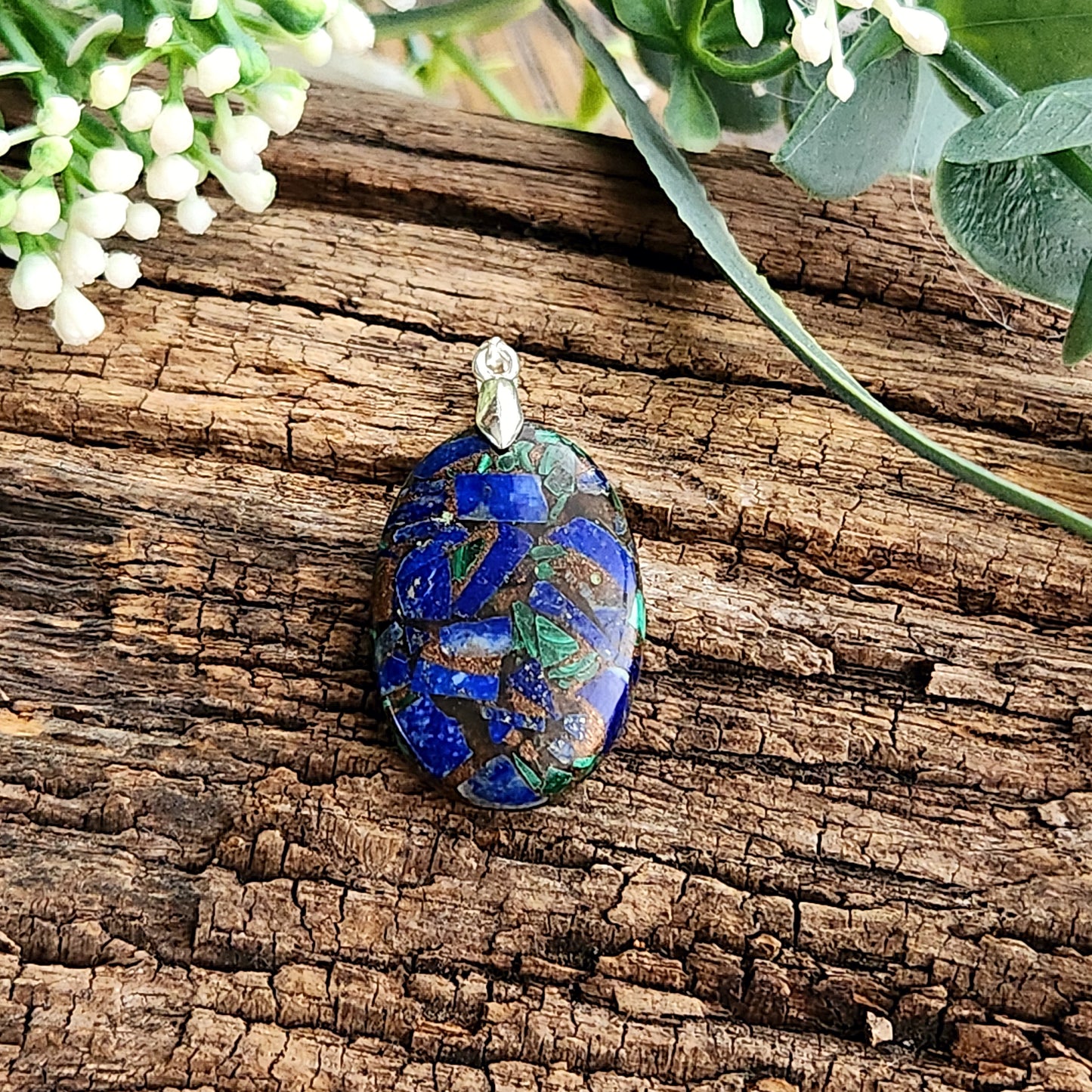 Pendentif en Lapis Lazuli / Malachite - n°1