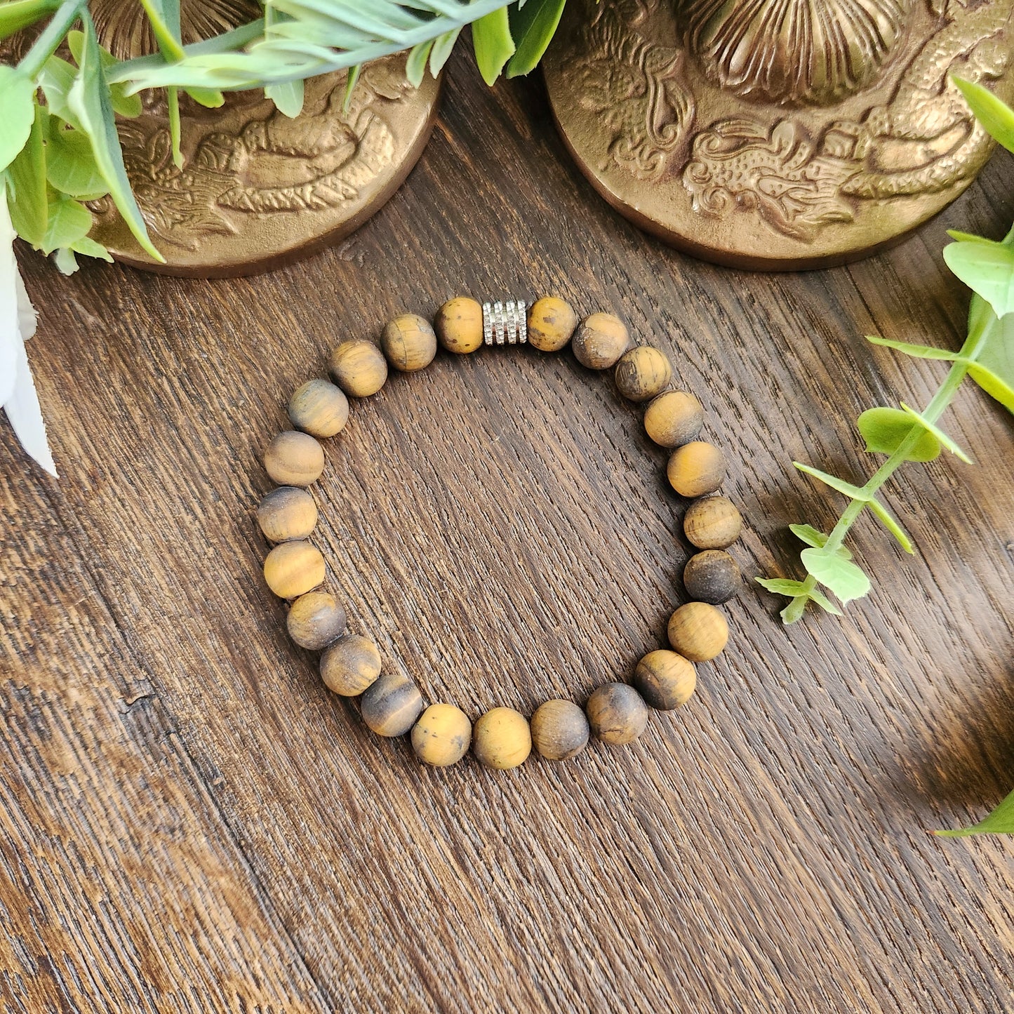 Bracelet en Œil de Tigre mat - 8mm