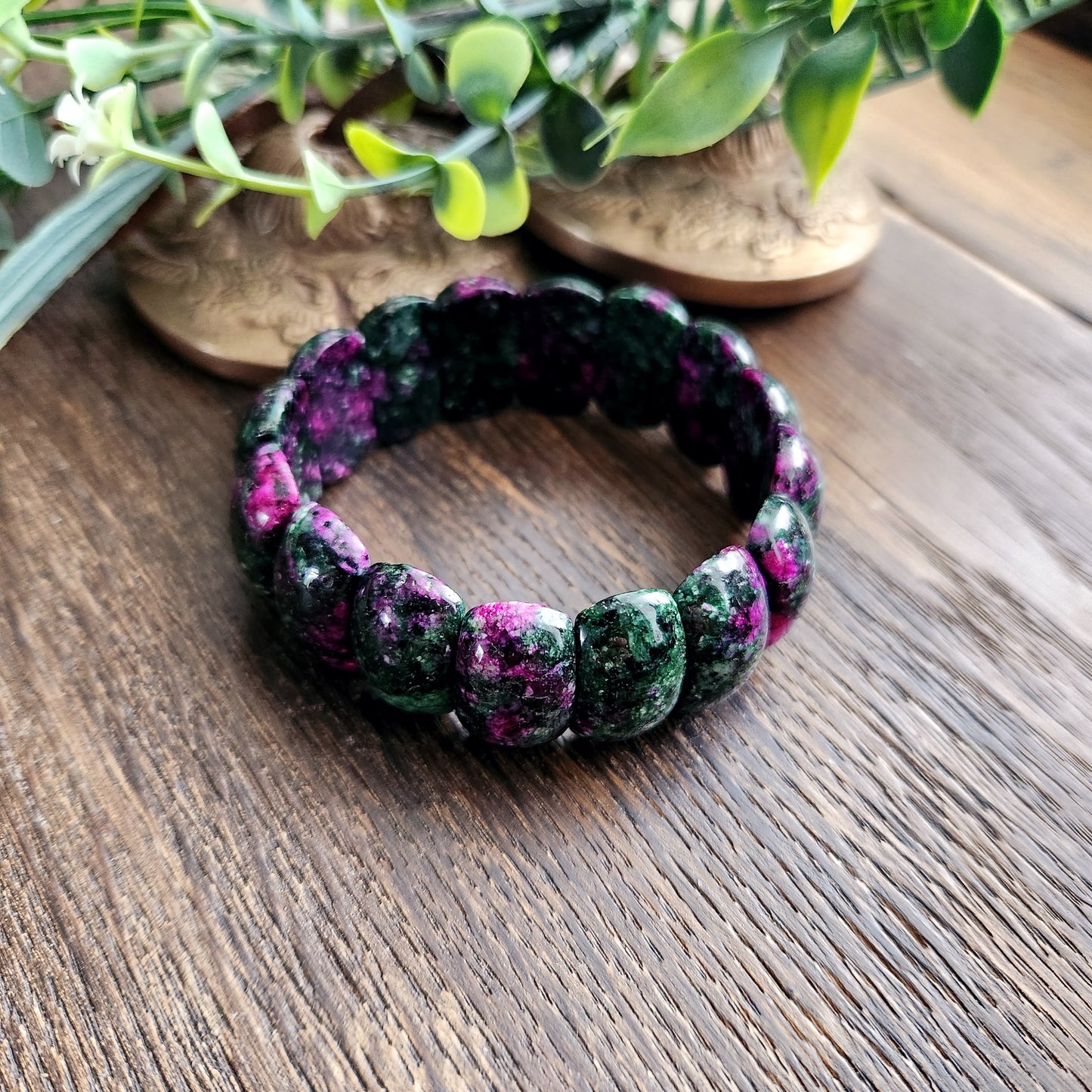 Bracelet en Rubis Zoïsite - 12mm