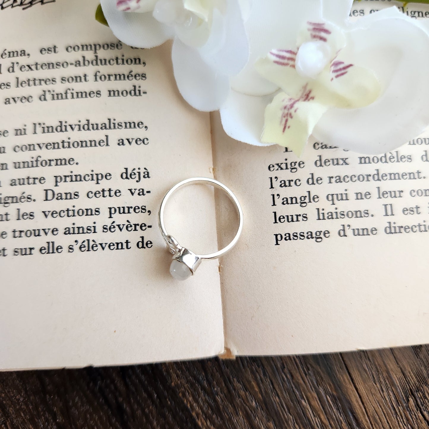 Bague réglable Vénus - Pierre de Lune - Argent 925