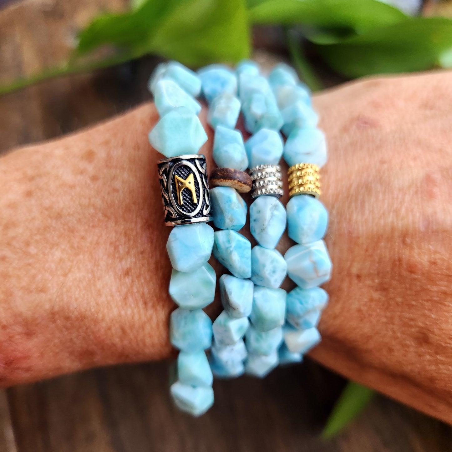 Bracelet en Larimar - prisme