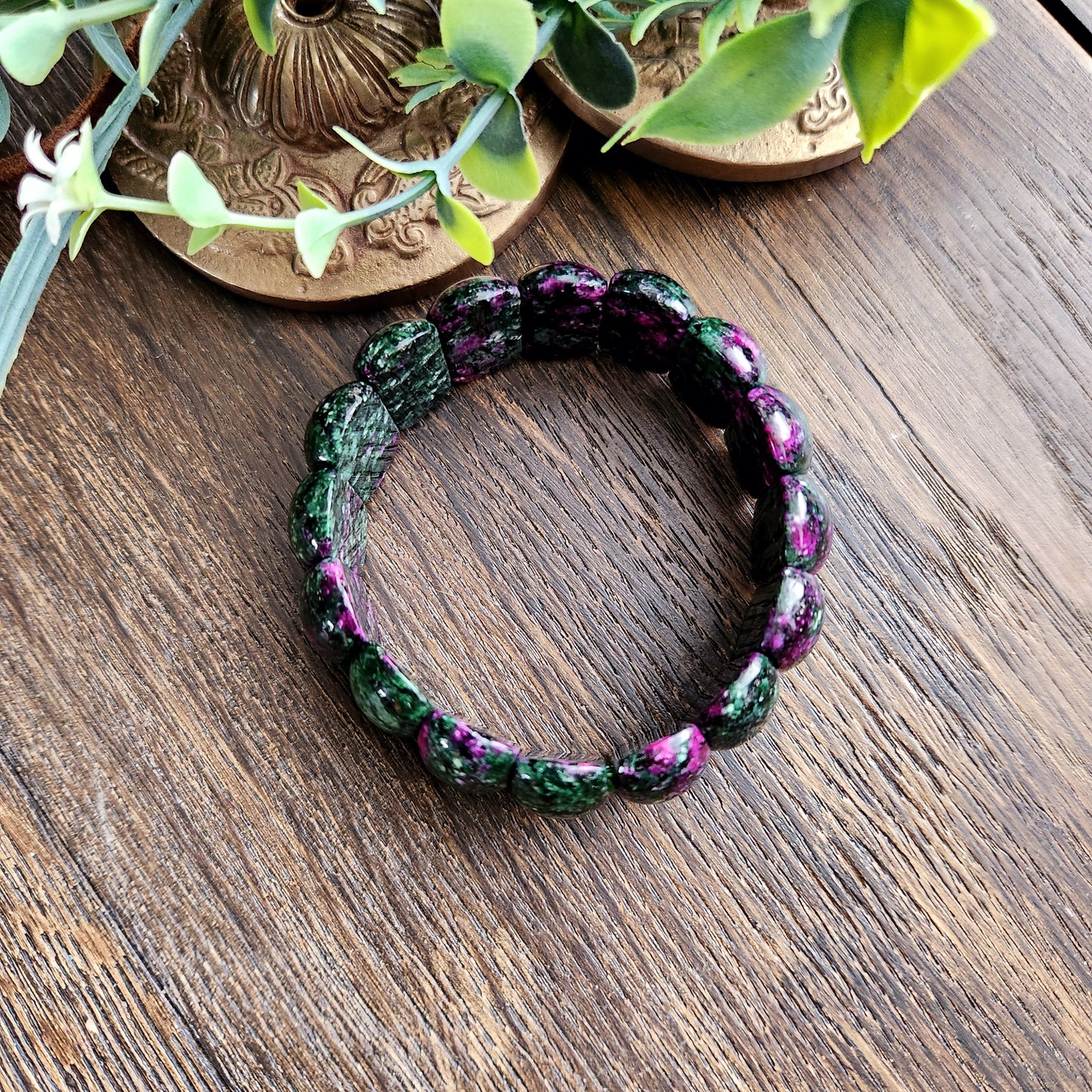 Bracelet en Rubis Zoïsite - 12mm
