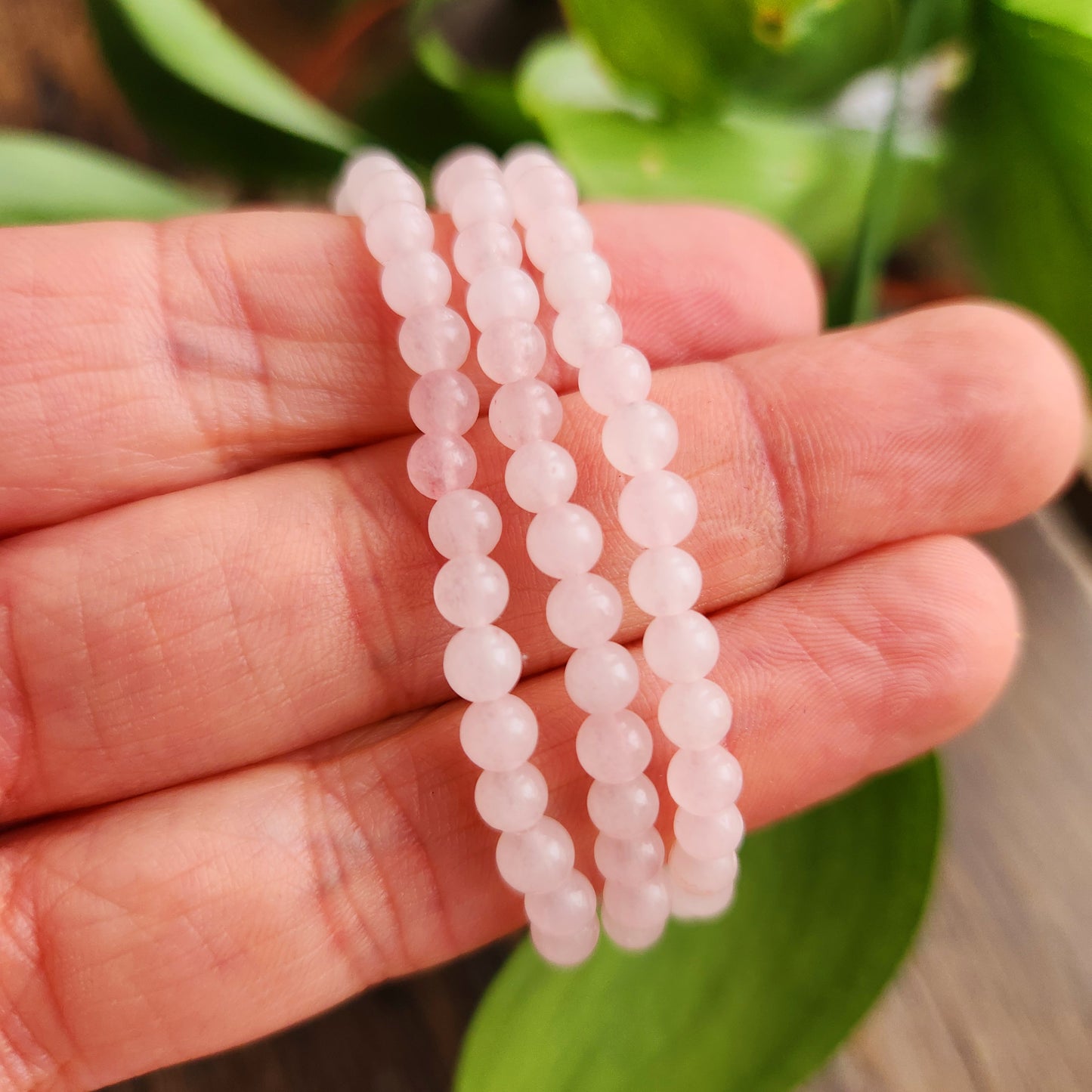 Bracelet en Quartz Rose - 4mm