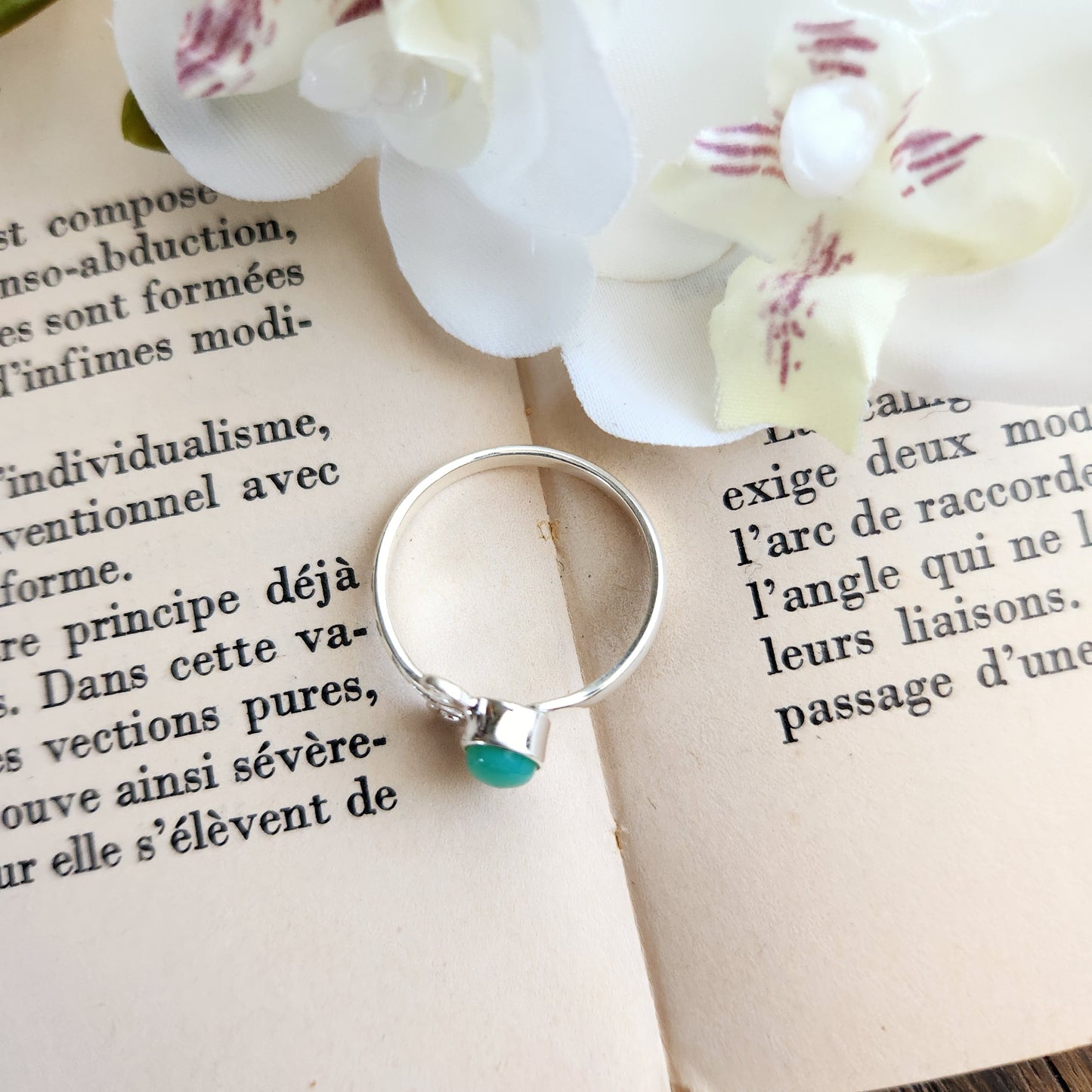 Bague réglable Vénus - Aventurine - Argent 925