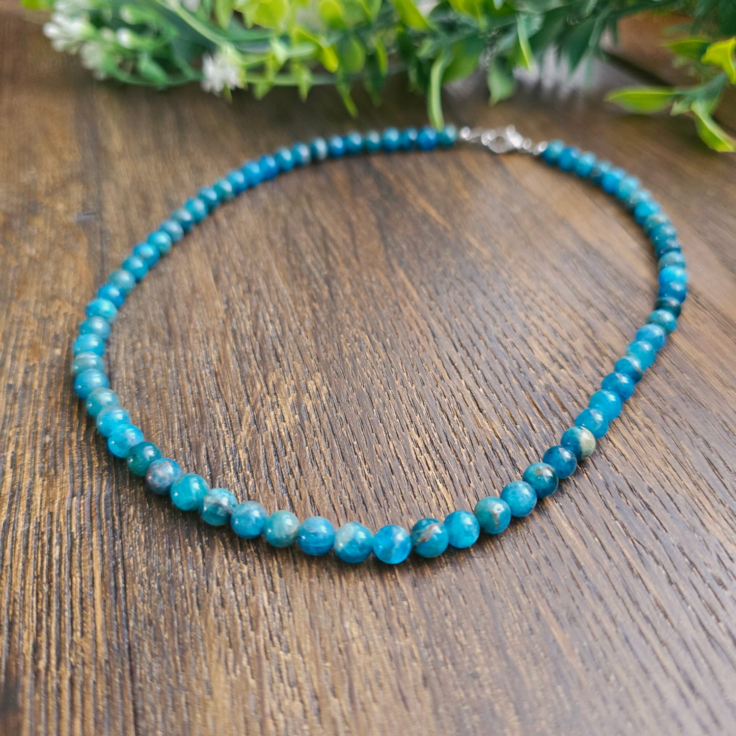Collier en Apatite bleue