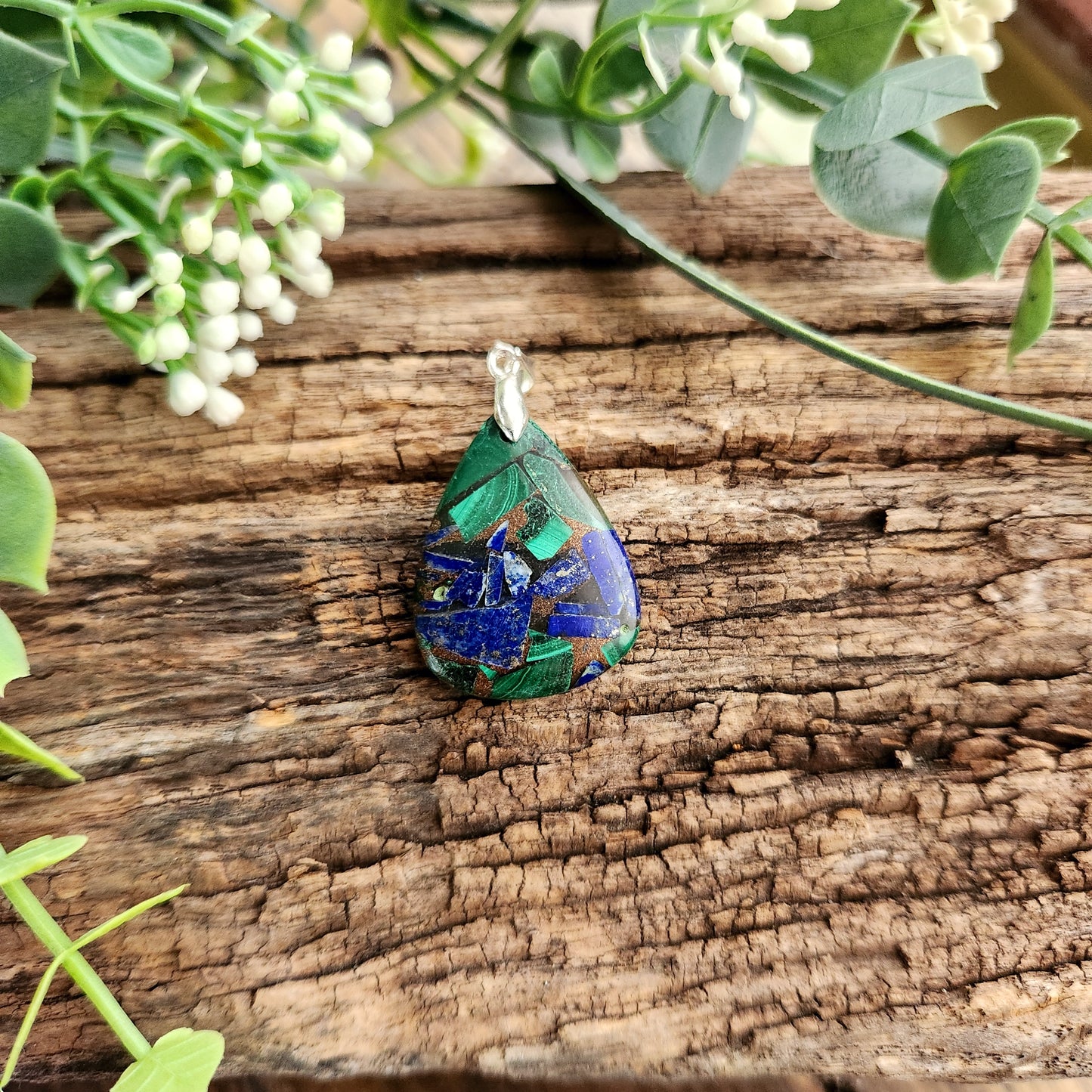 Pendentif en Lapis Lazuli / Malachite - n°2