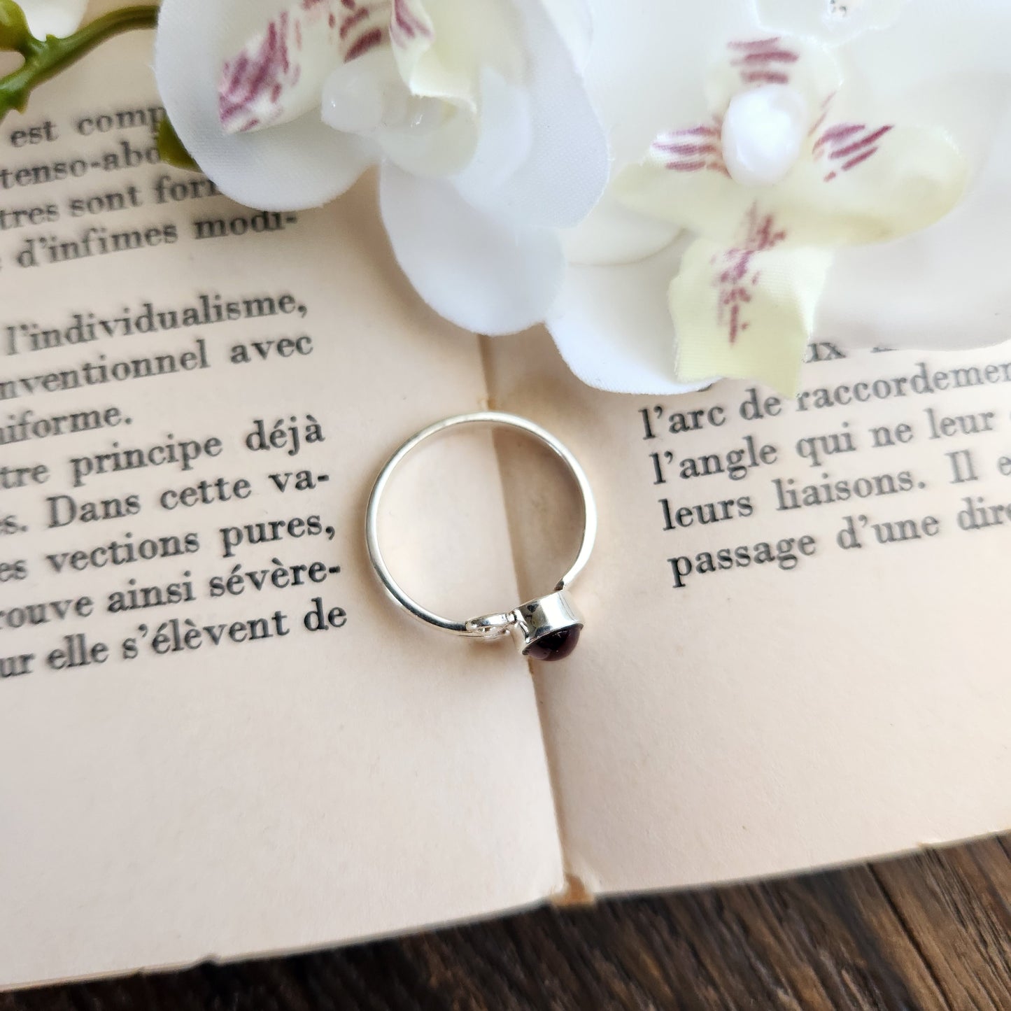 Bague réglable Vénus - Grenat - Argent 925