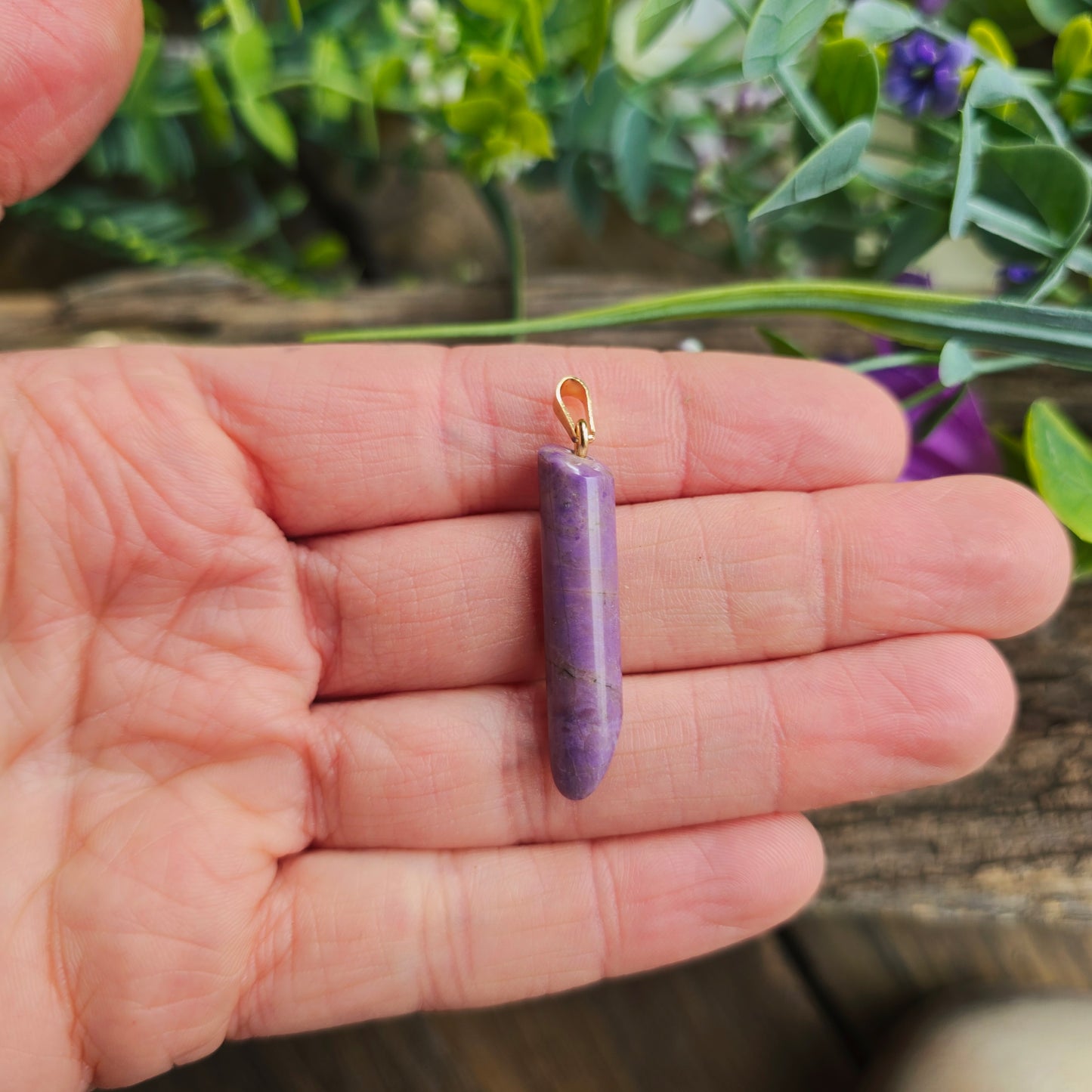 Pendentif Totem en Jade violet - n°2