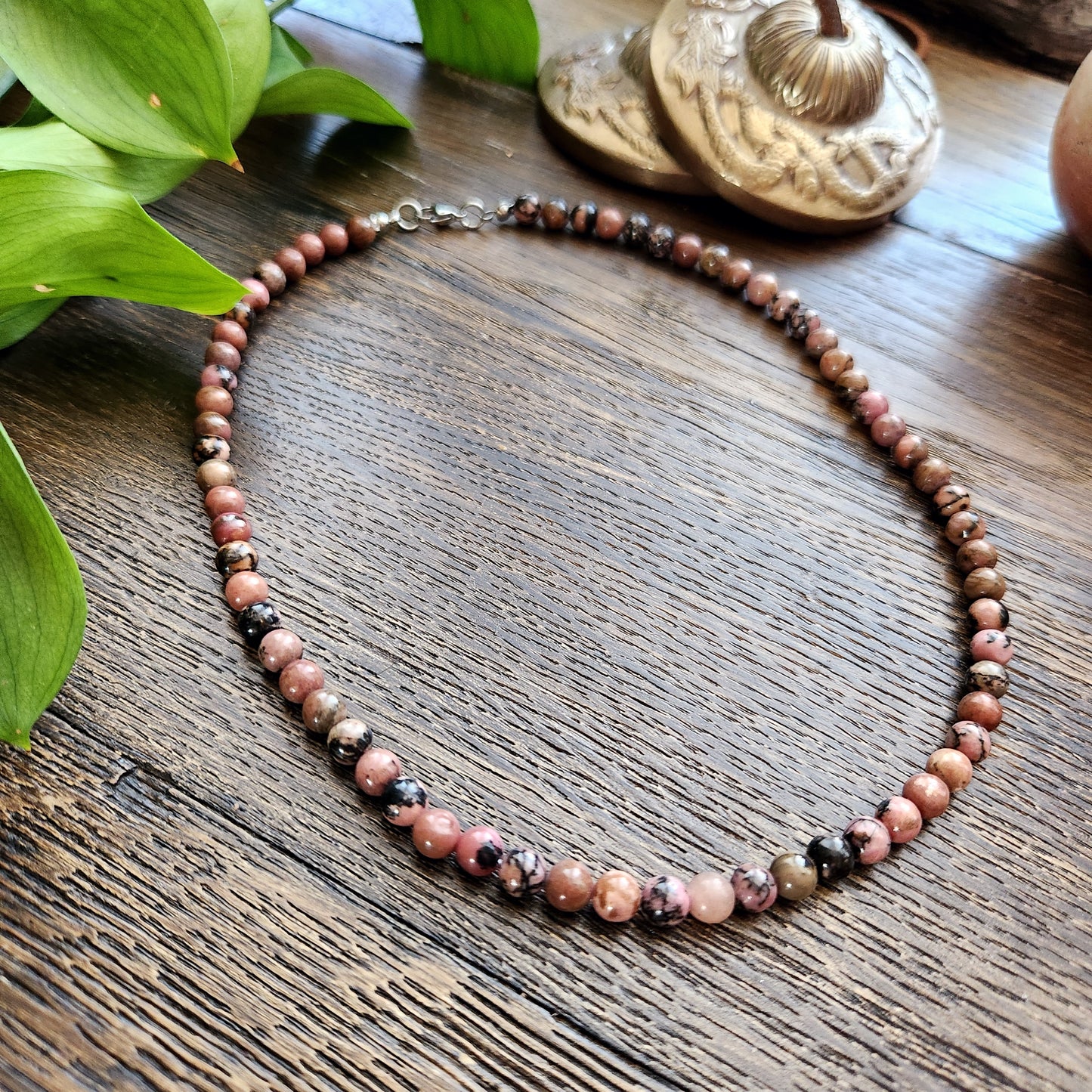 Collier en Rhodonite