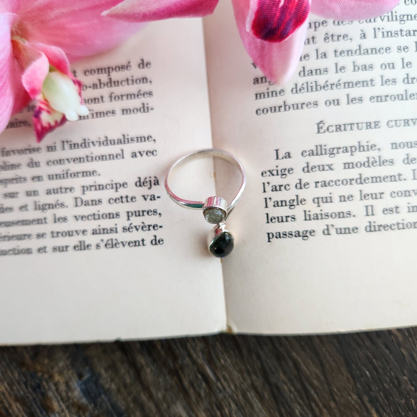 Bague réglable "Harmonie" - Labradorite - Argent 925