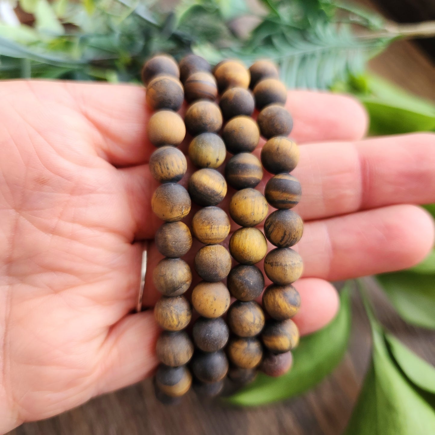 Bracelet en Œil de Tigre mat - 8mm