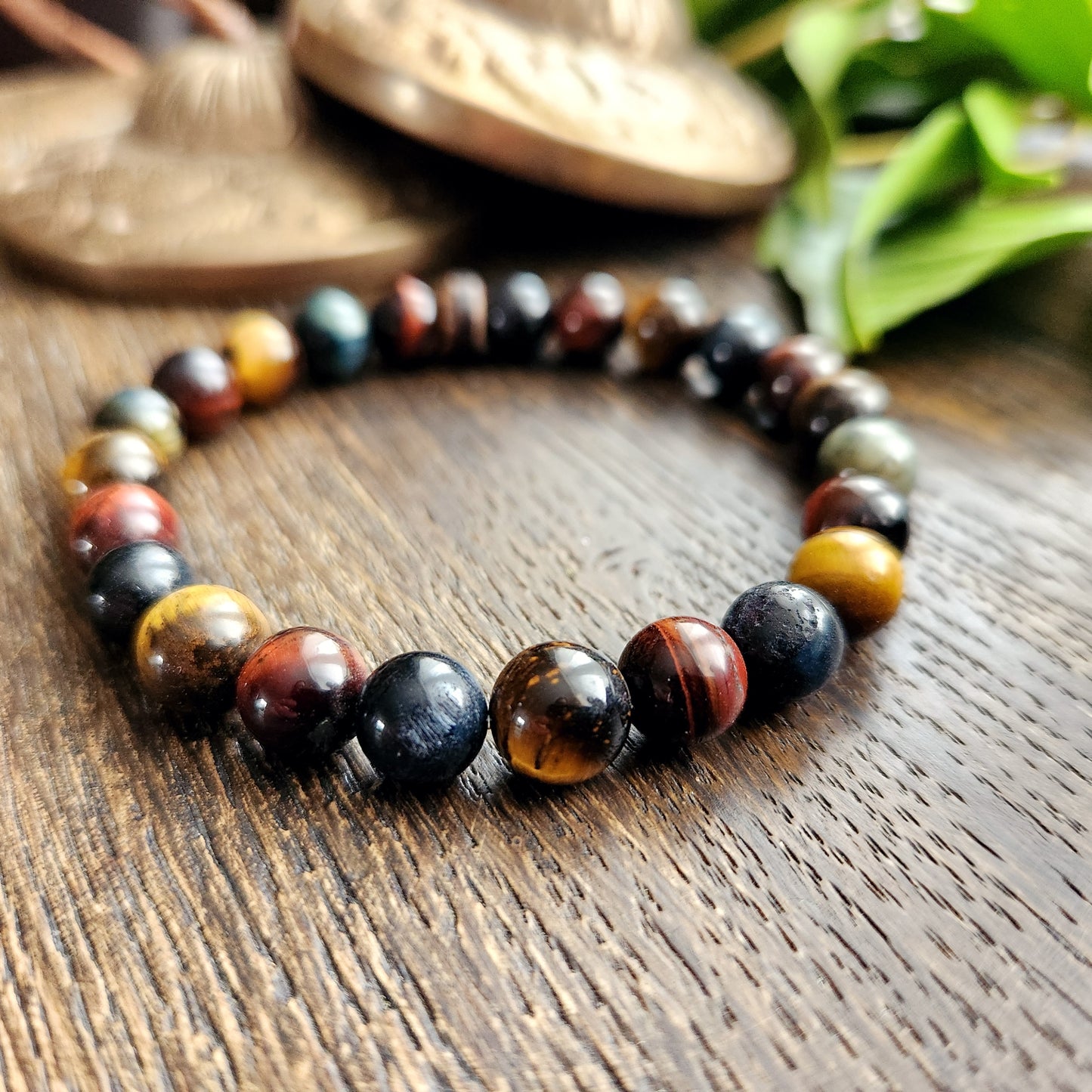 Bracelet 3 Œil de Tigre n°1 - 8mm