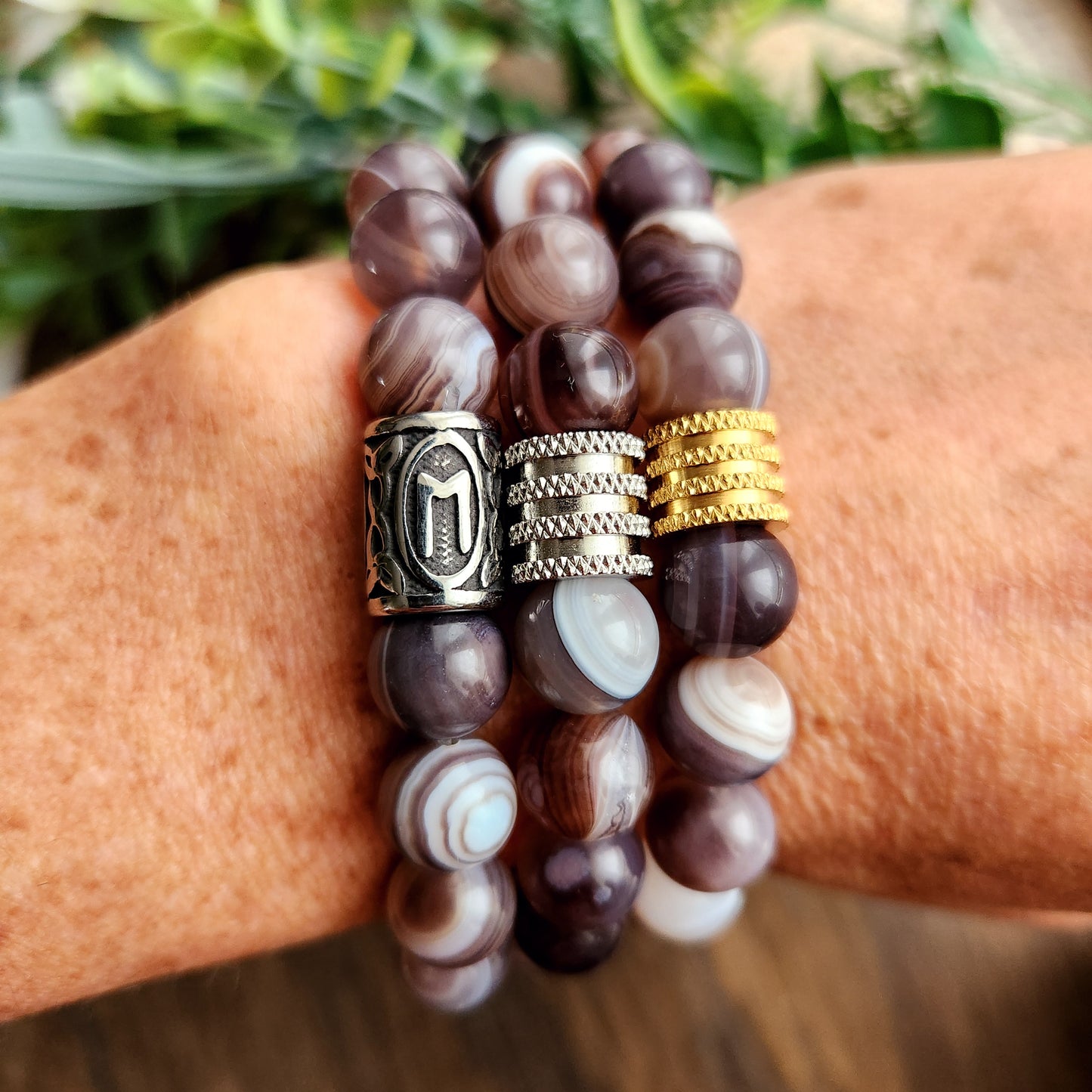 Bracelet en Agate Botswana - 10mm