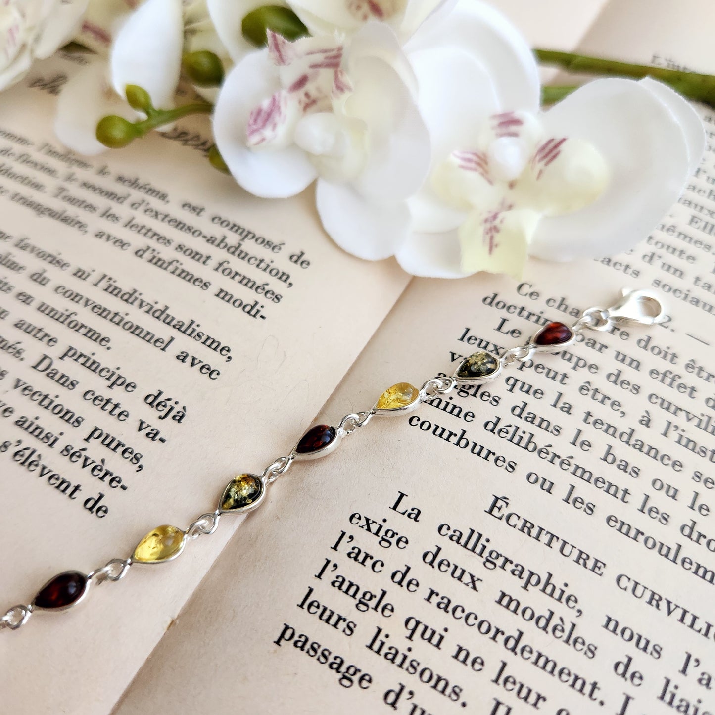 Bracelets en Ambre "3 couleurs" - Argent 925 - n°3