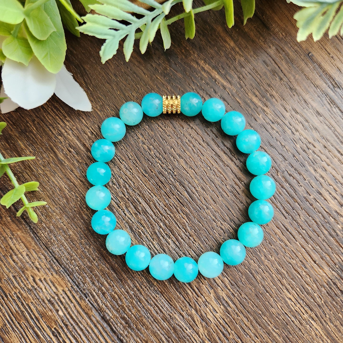 Bracelet en Amazonite d'Afghanistan - 8mm