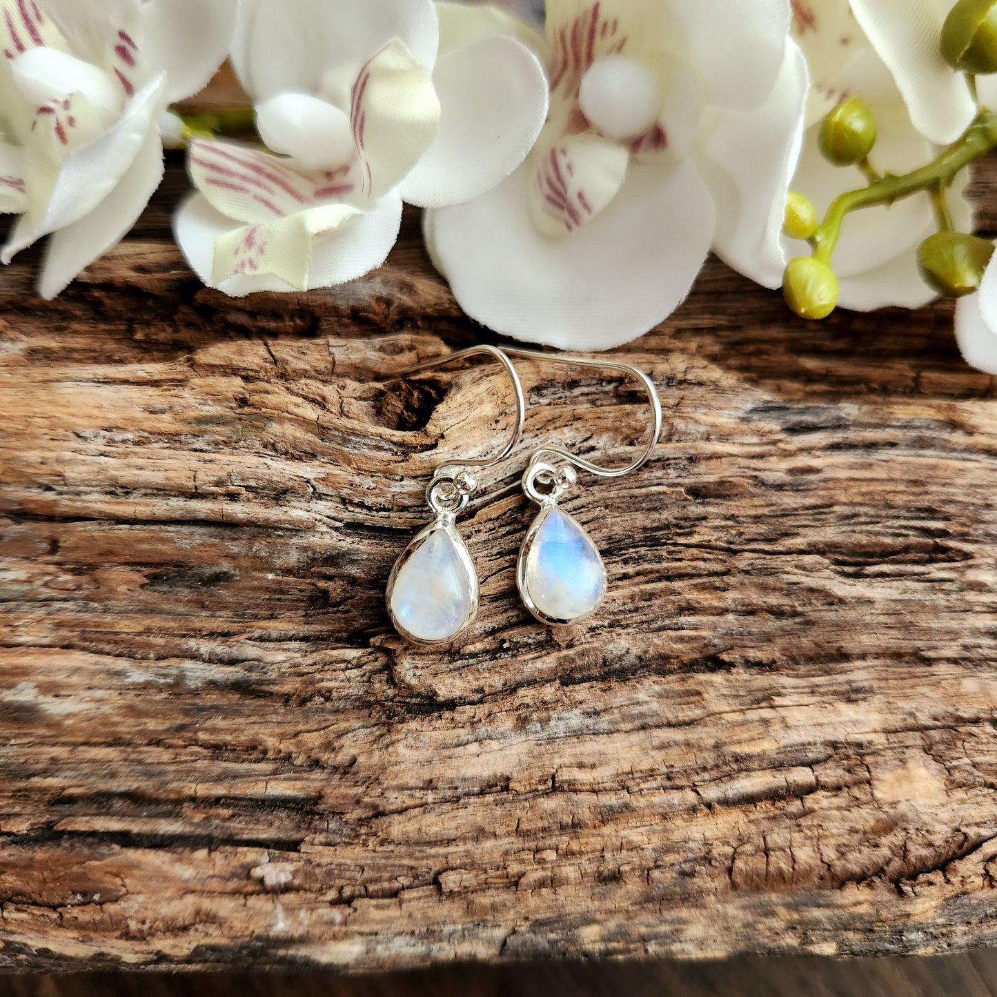 Boucles d'oreilles en Pierre de lune - Goutte n°1 - Argent 925