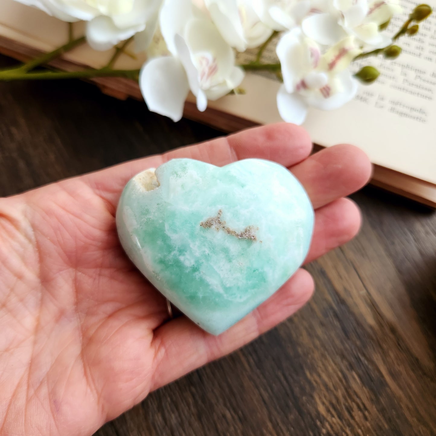 Cœur en Aragonite Bleue - n°3