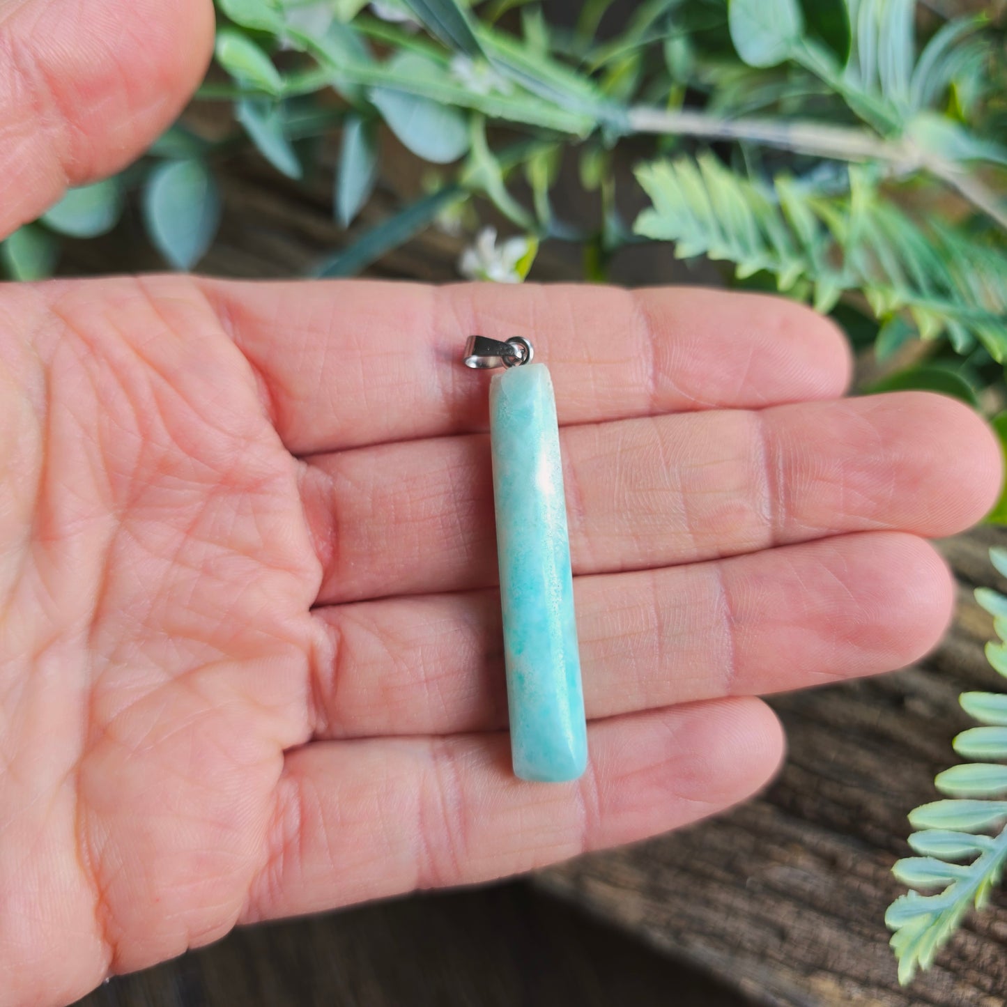 Pendentif Totem en Aragonite bleue - n°5