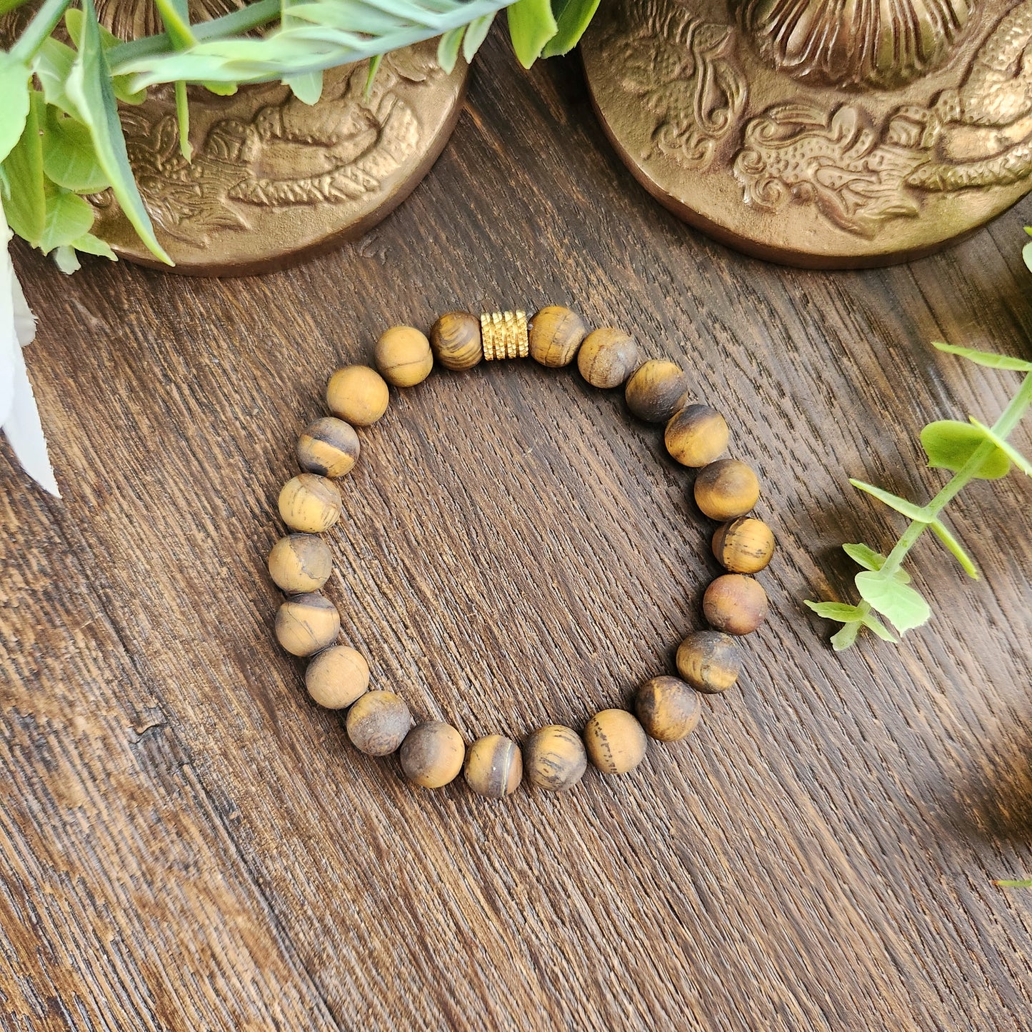 Bracelet en Œil de Tigre mat - 8mm