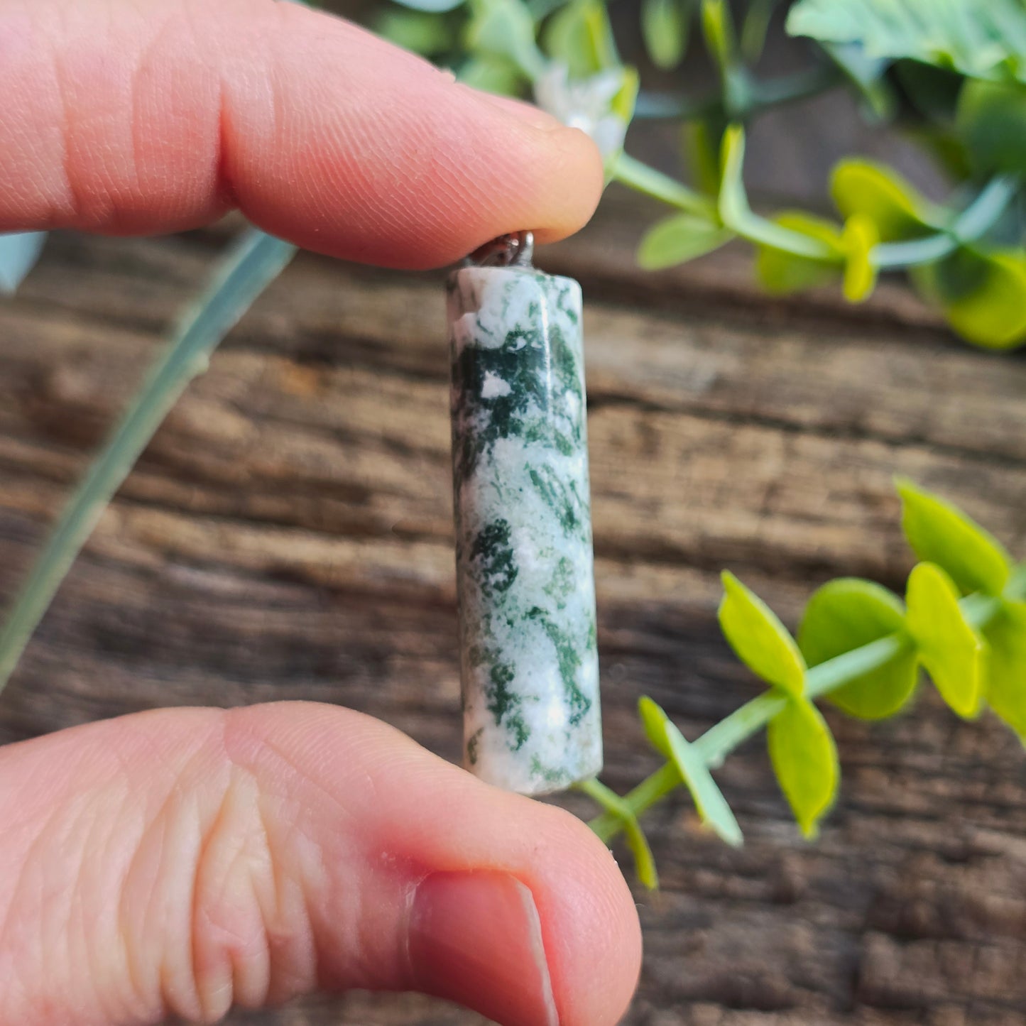 Pendentif Totem en Agate arbre - n°1