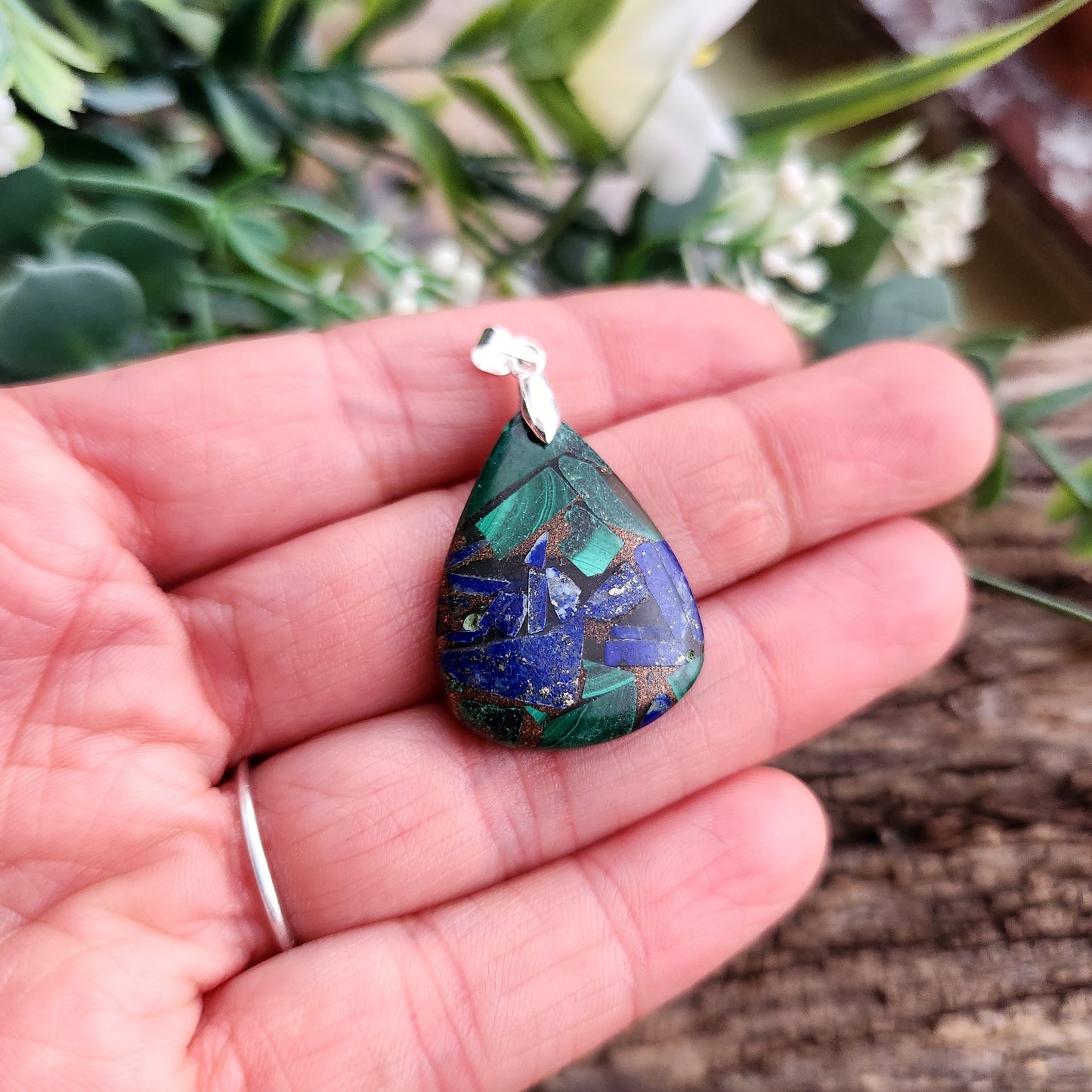 Pendentif en Lapis Lazuli / Malachite - n°2
