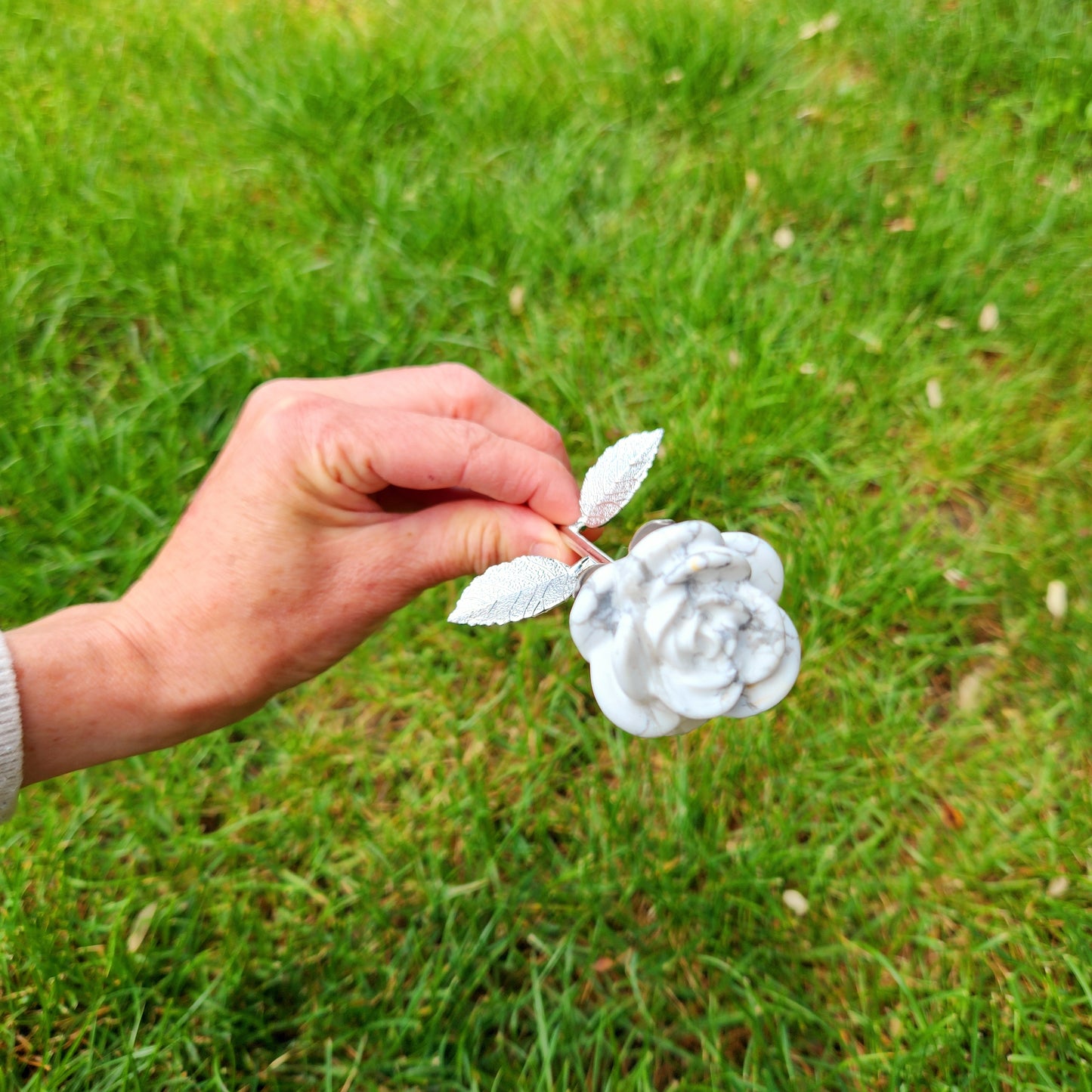 Rose en Howlite