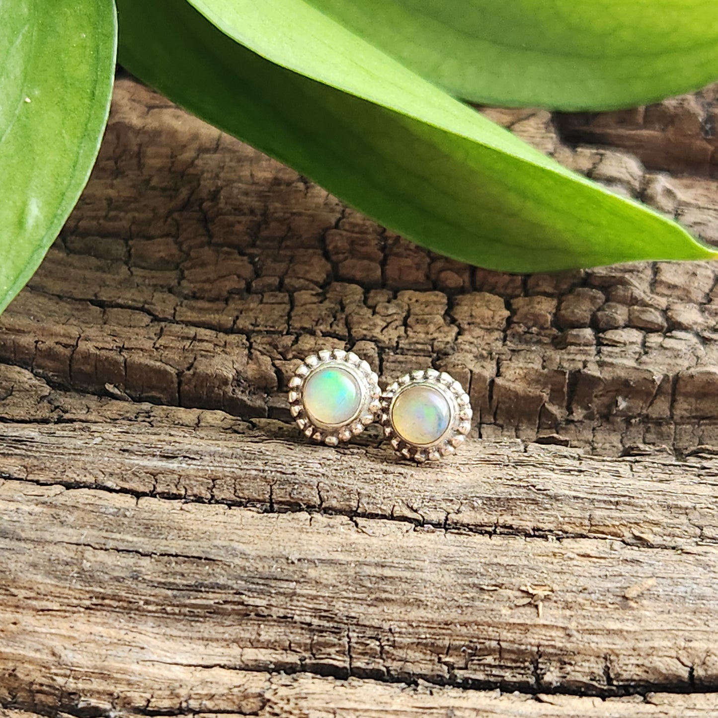 Boucles d'oreilles en Opale - Clous n°1 - Argent 925