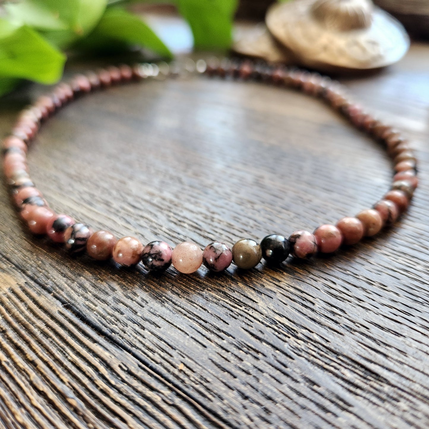 Collier en Rhodonite