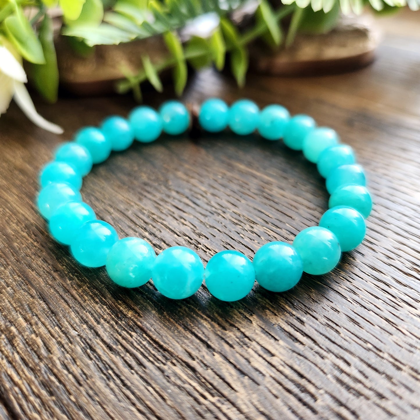 Bracelet en Amazonite d'Afghanistan - 8mm