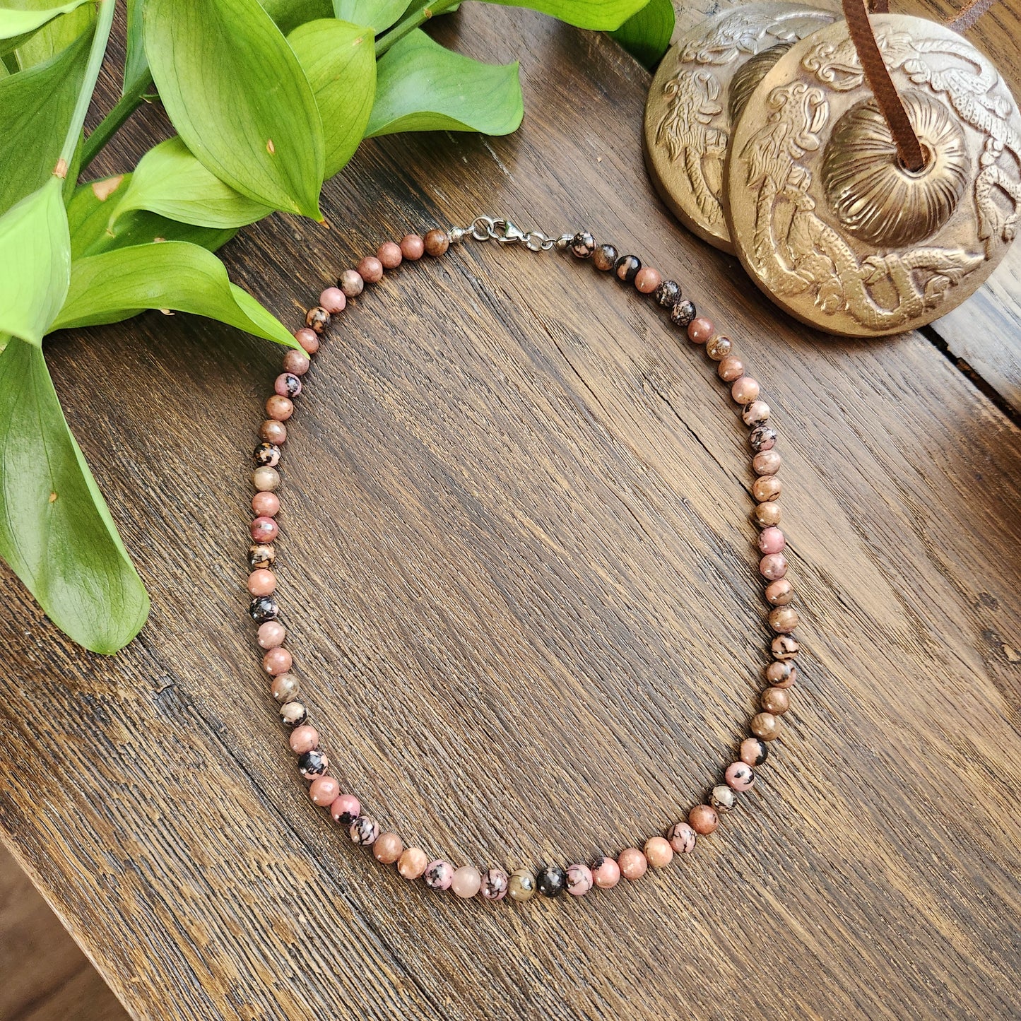 Collier en Rhodonite