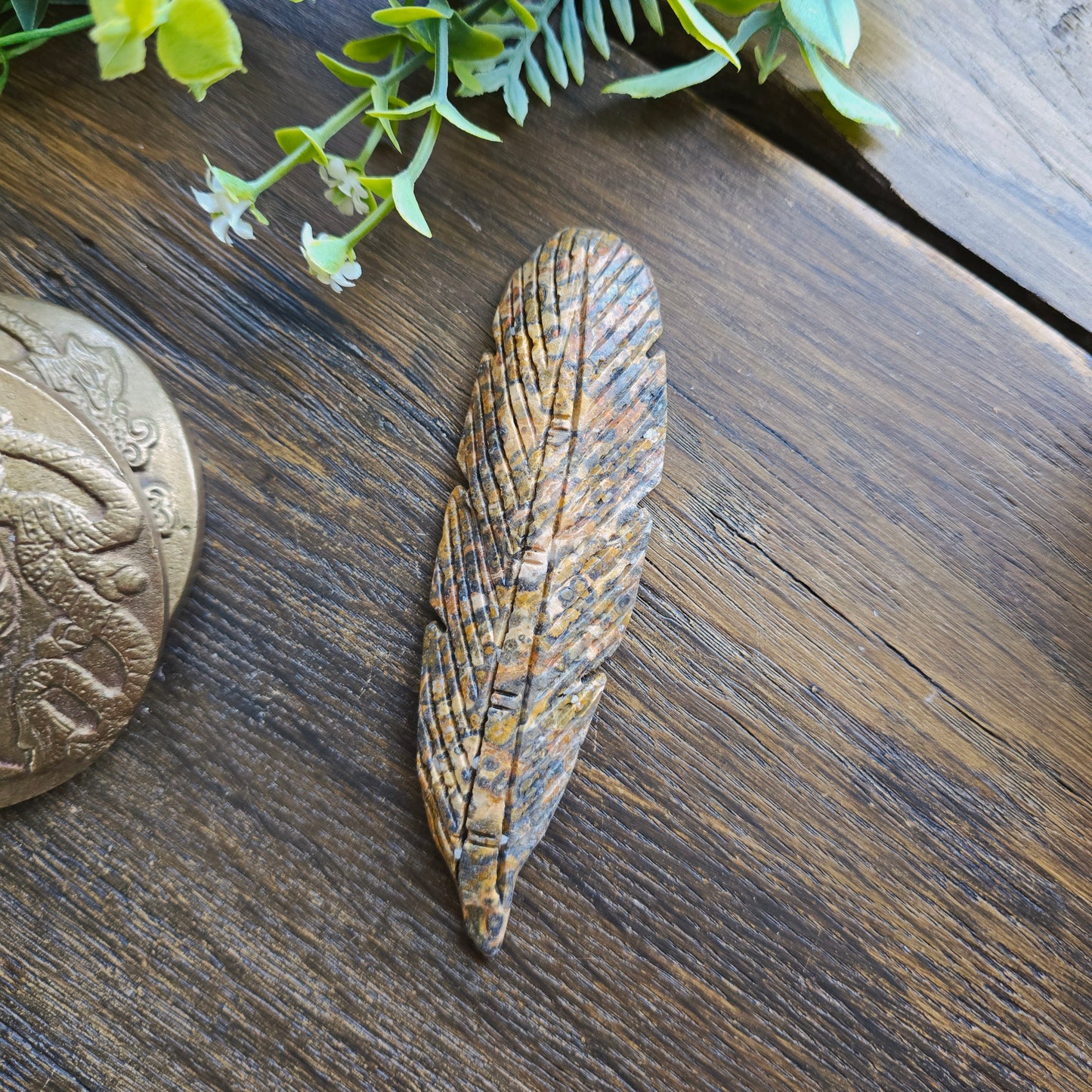 Plume en Jaspe léopard - n°1