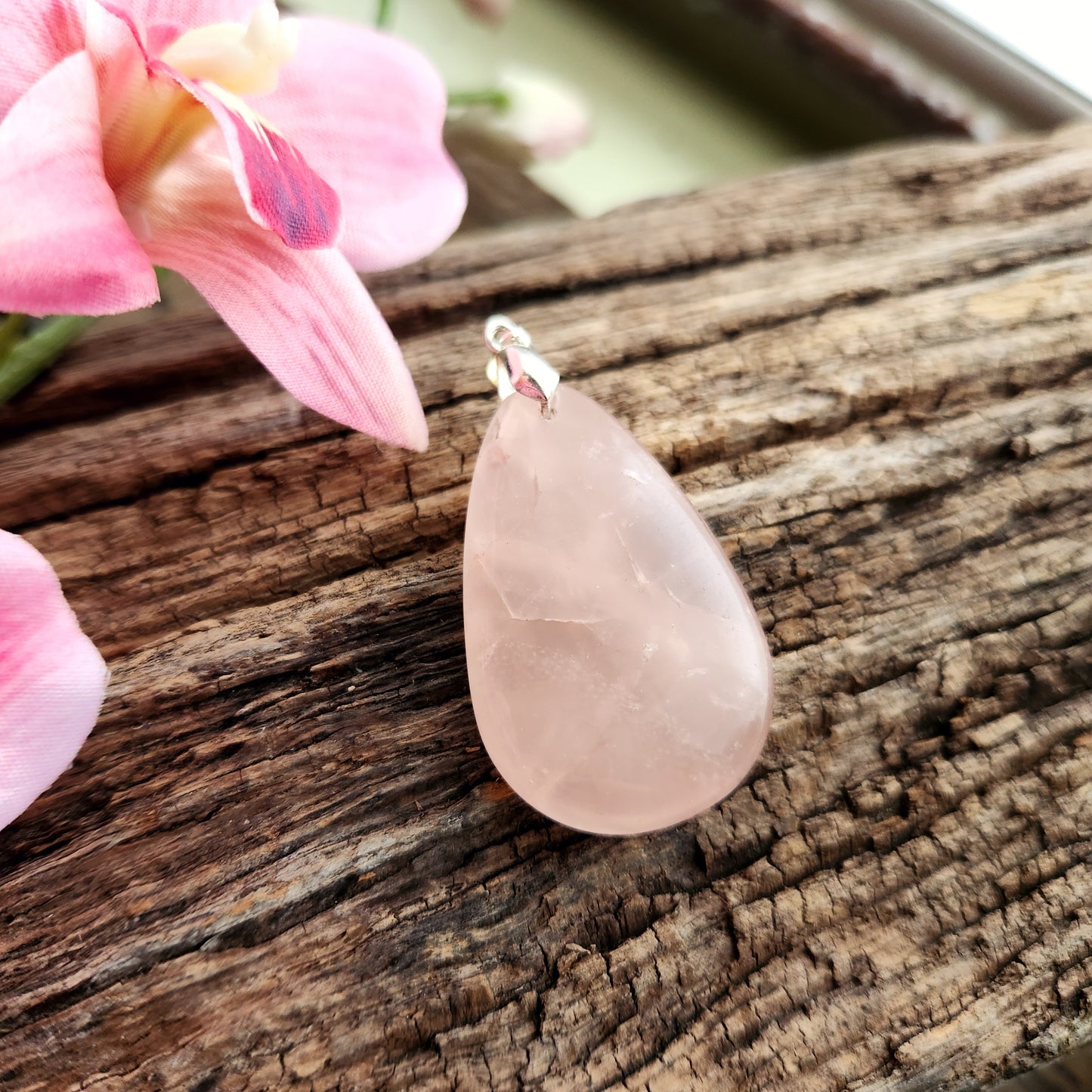 Pendentif en Quartz Rose - n°1