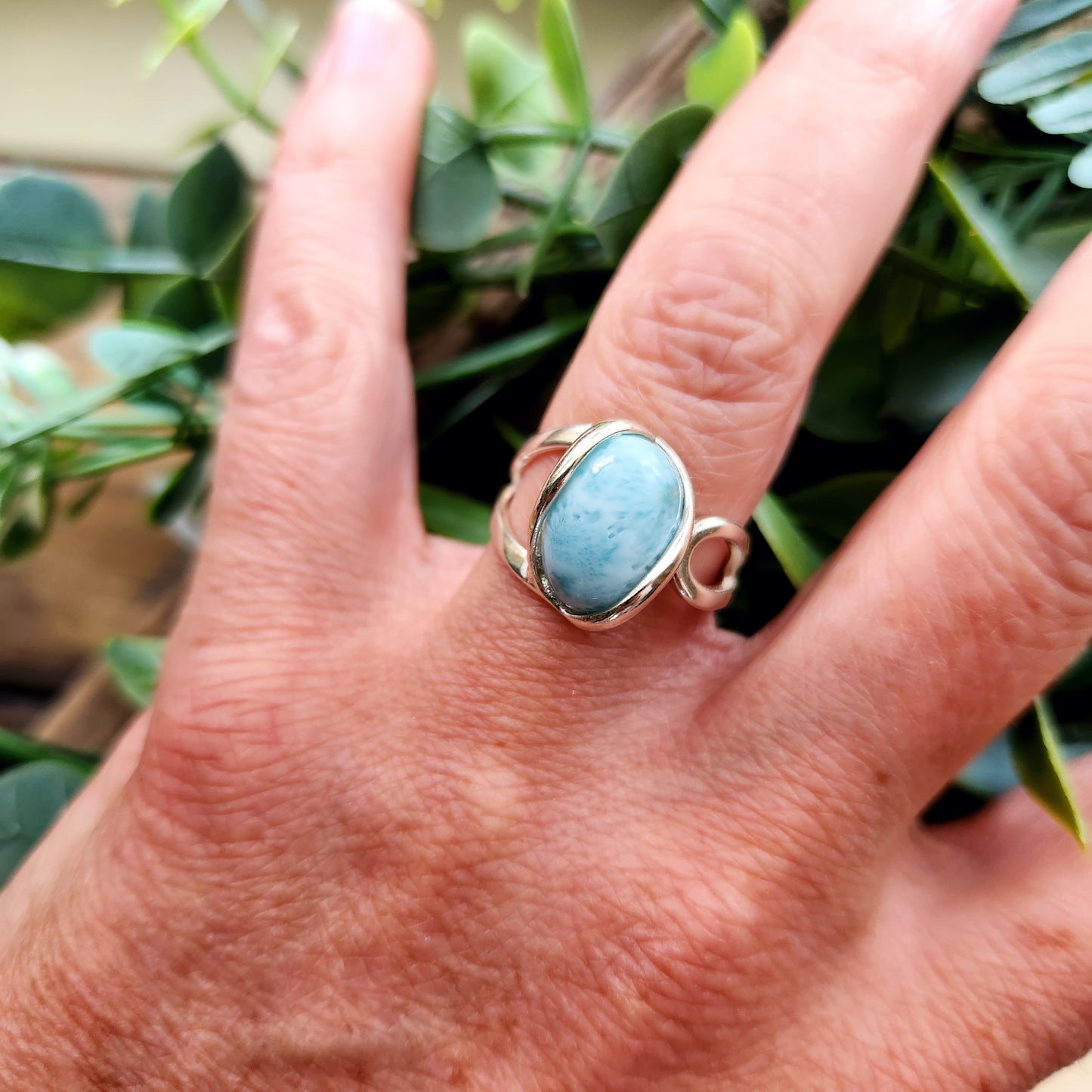 Bague réglable - Larimar - Argent 925