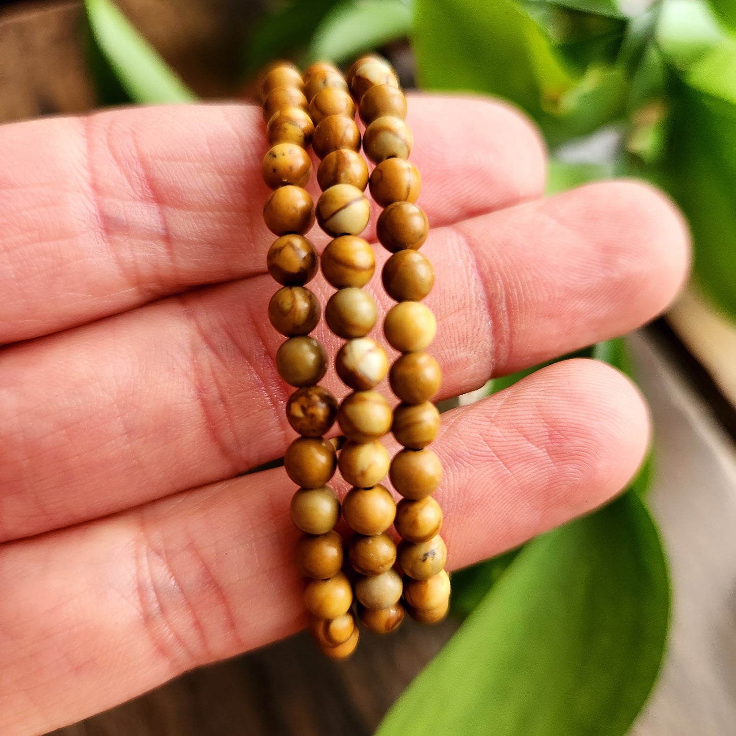 Bracelet en Bois fossile - 4mm