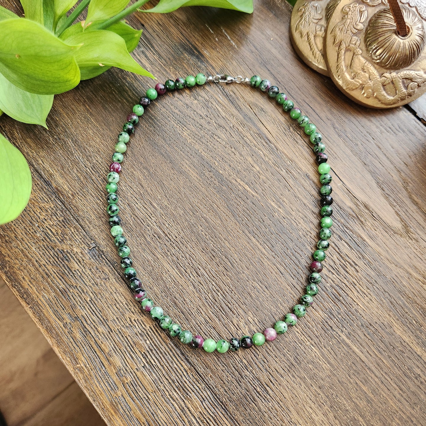 Collier en Rubis Zoïsite
