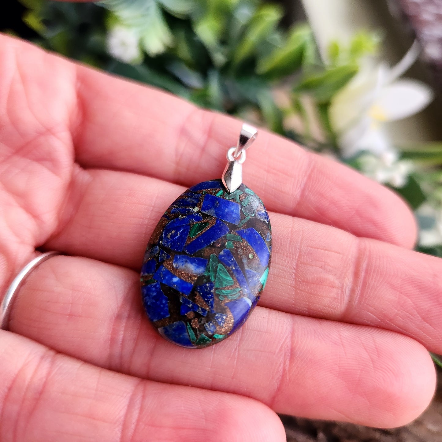 Pendentif en Lapis Lazuli / Malachite - n°1