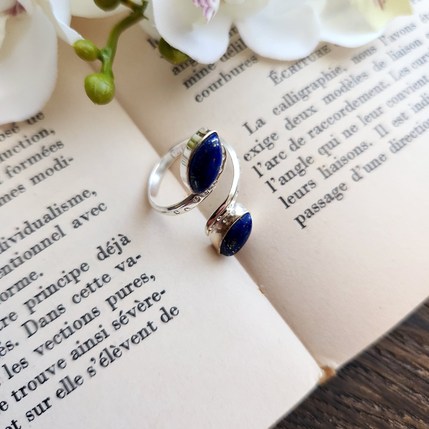 Bague réglable "Harmonie" - Lapis Lazuli - Argent 925