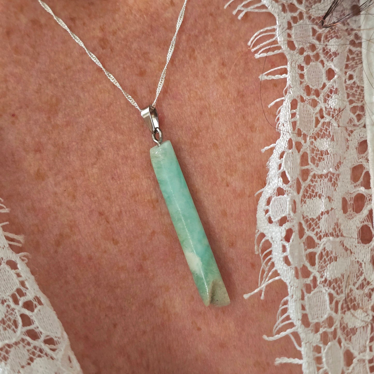 Pendentif Totem en Aragonite bleue - n°2