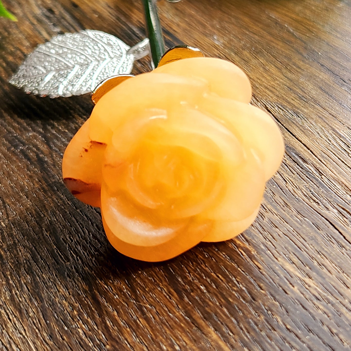 Rose en Calcite orange
