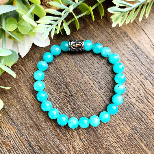 Bracelet en Amazonite d'Afghanistan - 8mm
