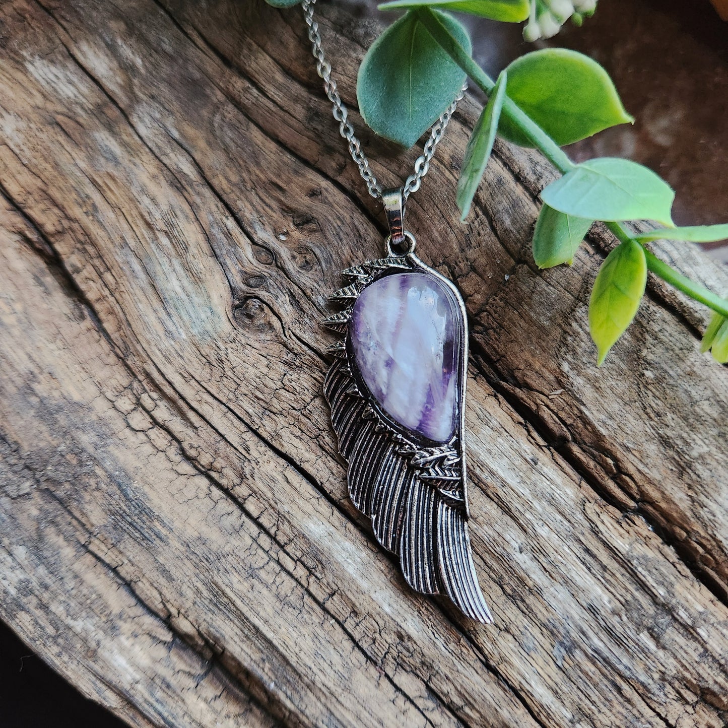 Pendentif Aile d'ange en Améthyste