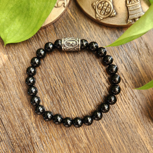 Bracelet en Obsidienne noire - 8mm