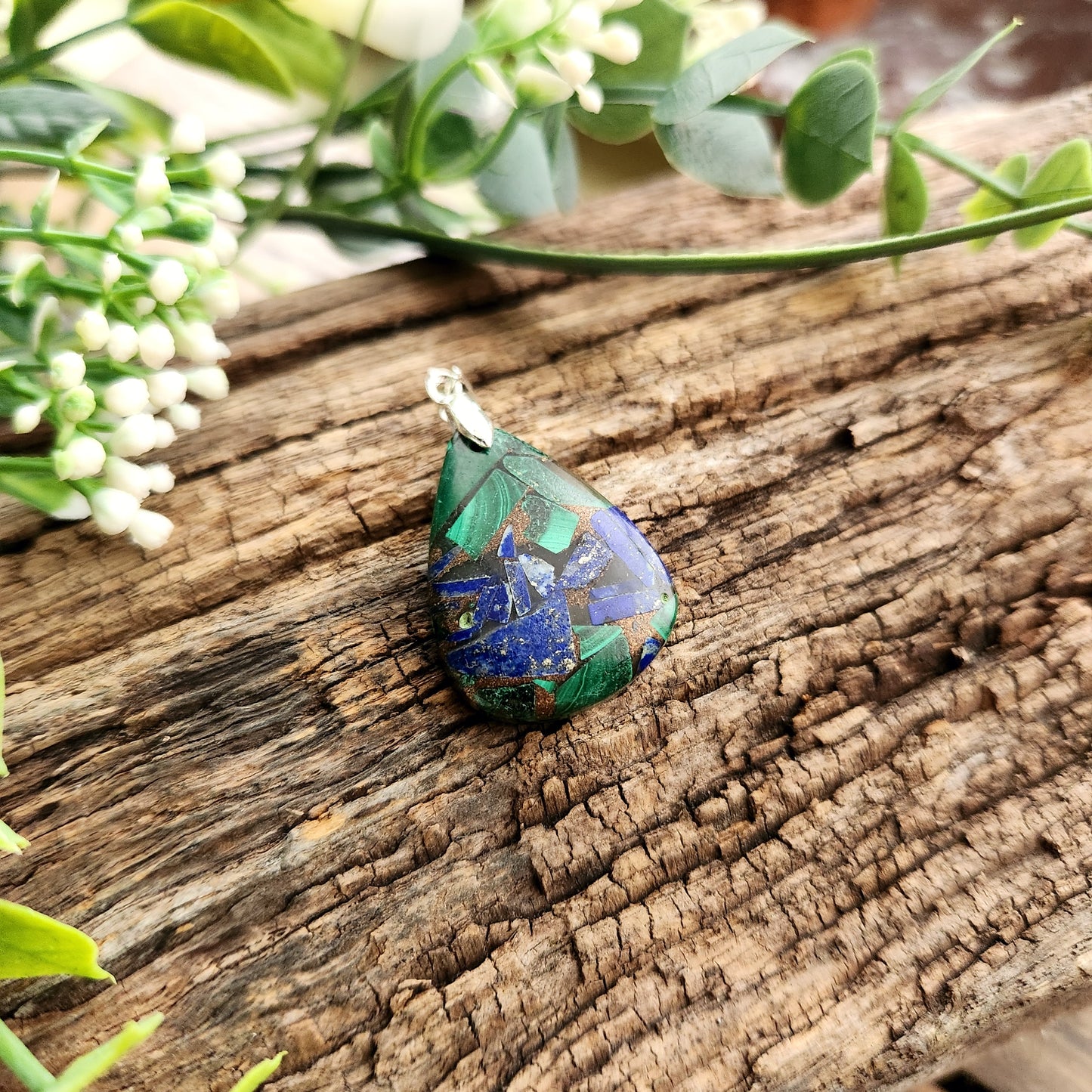 Pendentif en Lapis Lazuli / Malachite - n°2