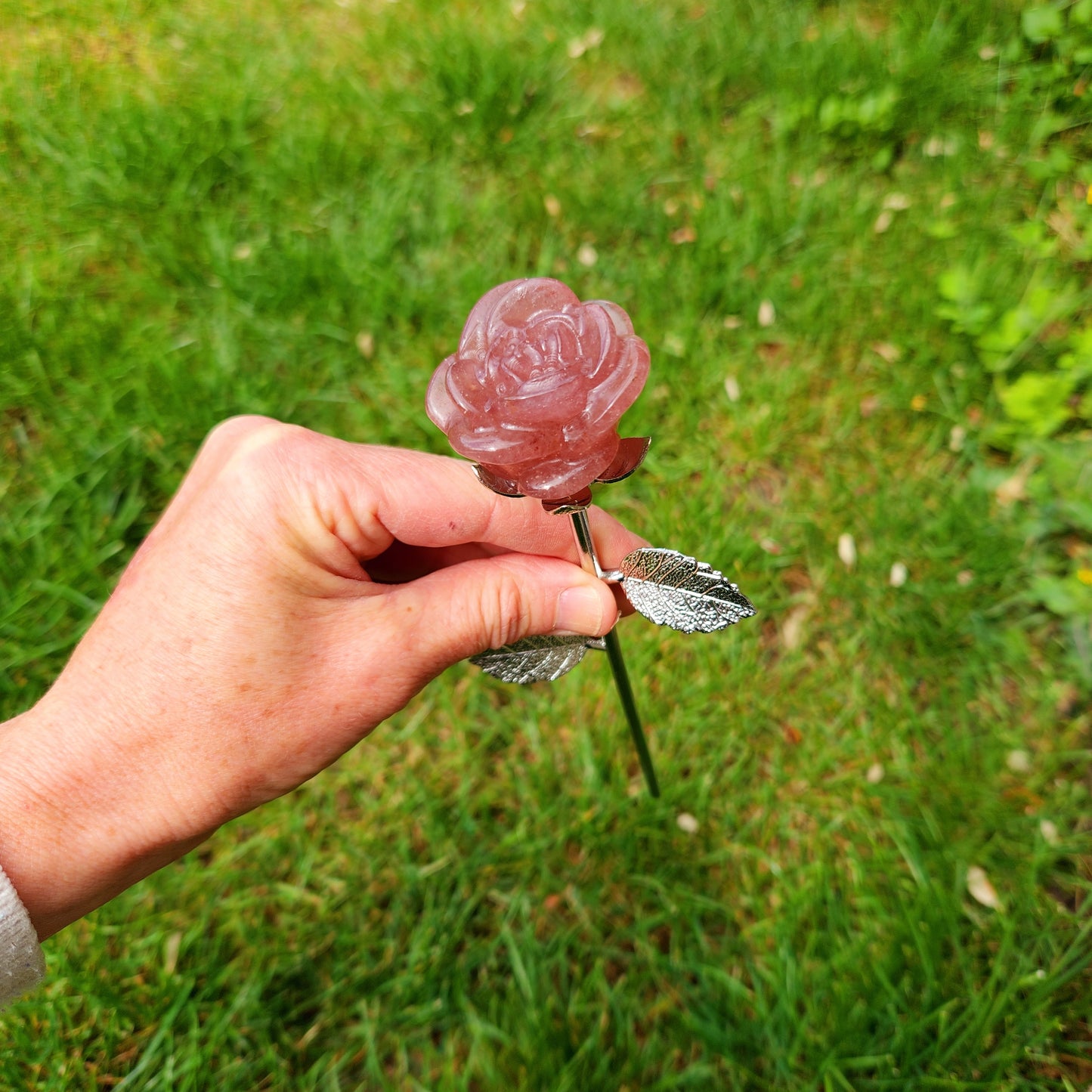 Rose en Quartz Fraise