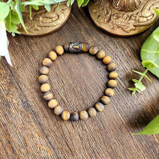 Bracelet en Œil de Tigre mat - 8mm